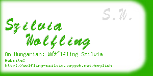 szilvia wolfling business card